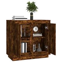 Dressoir 80x34x75 cm bewerkt hout gerookt eikenkleurig - thumbnail
