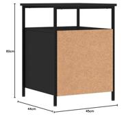 Nachtkastje 44x45x60 cm bewerkt hout zwart - thumbnail