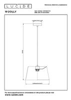 Lucide WOOLLY - Hanglamp - Ø 28 cm - 1xE27 - Okergeel - thumbnail
