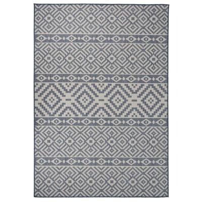 Buitenkleed met patroon platgeweven 160x230 cm blauw Buitenkleed met patroon platgeweven 160x230 cm blauw