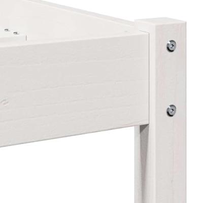 Bedframe Wit 208.6 x 157.6 x 69.4 cm Massief grenenhout