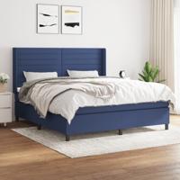 Boxspring met matras stof blauw 160x200 cm - thumbnail