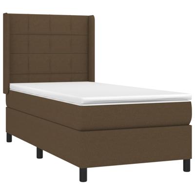 Boxspring met matras en LED stof donkerbruin 140x200 cm - thumbnail