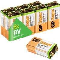 GP Super 9V batterij (blok) Alkaline 9 V 8 stuk(s) - thumbnail