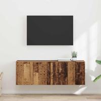 TV-wandkast 2 pcs Oud Hout 59,5 x 31 x 40 cm Bewerkt hout - thumbnail
