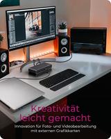 ICY BOX IB-DK8801-TB4 notebook dock & poortreplicator Bedraad Thunderbolt 4 Antraciet, Zwart - thumbnail