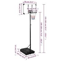 Basketbalstandaard 235-305 cm polycarbonaat transparant - thumbnail