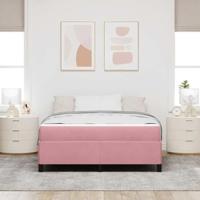 Bedframe met matras Roze en wit 140 x 200 cm Fluweel - thumbnail