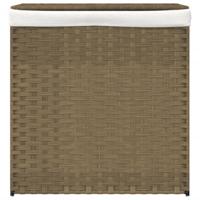 Wasmand met 2 vakken 53x35x57 cm poly rattan - thumbnail
