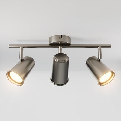 Riga - LED plafondlamp - 14 Watt 1200 Lumen - 3 spots - 2700K Warm wit - Draaibaar en dimbaar - GU10 - Kantelbaar - Plafondspot - IP20 Voor binnen - RVS