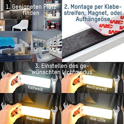 Ansmann cabinet-light-large LED-onderbouwlamp met bewegingsmelder LED LED vast ingebouwd 0.7 W Koudwit, Natuurwit, Warmwit Wit Ansmann cabinet-light-large LED-onderbouwlamp met bewegingsmelder LED LED vast ingebouwd 0.7 W Koudwit, Natuurwit, Warmwit Wit