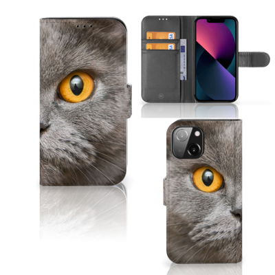 Telefoonhoesje | Met pasjeshouder | iPhone 13 Mini Britse Korthaar
