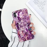 Marmer anti-drop TPU bescherming achtercover voor iPhone XS Max met opvouwbare houder (Z10) - thumbnail