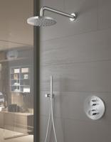 Complete thermostatische douche Inbouwset Hotbath Buddy 2 weg stop omstel Chroom - thumbnail