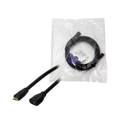 LogiLink CU0124 USB-kabel USB 2.0 USB-micro-B stekker, USB-micro-B bus 3.00 m Zwart LogiLink CU0124 USB-kabel USB 2.0 USB-micro-B stekker, USB-micro-B bus 3.00 m Zwart
