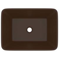 Wastafel 41x30x12 cm keramiek mat donkerbruin - thumbnail