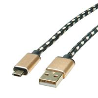 ROLINE GOLD USB 2.0 Kabel, USB A Male - Micro USB B Male, 1,8 m - thumbnail