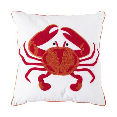 Kussen krab - rood/wit - 45x45 cm