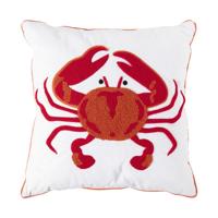 Kussen krab - rood/wit - 45x45 cm - thumbnail