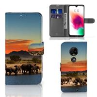 Motorola Moto G7 | G7 Plus | Telefoonhoesje | Met pasjeshouder | Olifanten - thumbnail