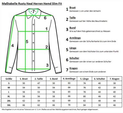 RustyNeal - Herenoverhemd - Lichtblauw - Harde Kraag - Katoen RustyNeal - Herenoverhemd - Lichtblauw - Harde Kraag - Katoen