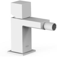 Bidetmengkraan Tres Cuadro Exclusive met Draaiknop Korte Uitloop 10 cm Mat Wit - thumbnail