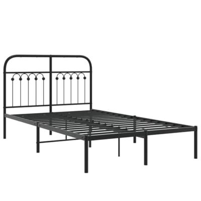 Bedframe met hoofdbord metaal zwart 120x190 cm Bedframe met hoofdbord metaal zwart 120x190 cm