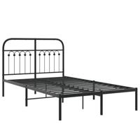 Bedframe met hoofdbord metaal zwart 120x190 cm - thumbnail