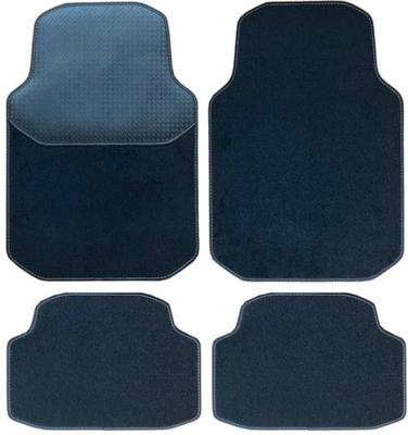 Universele automatten zwart met witte stiksels - 4-delig Universele automatten zwart met witte stiksels - 4-delig