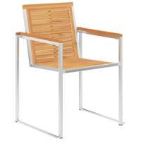 Tuinstoelen 4 st met kussens massief teakhout - thumbnail