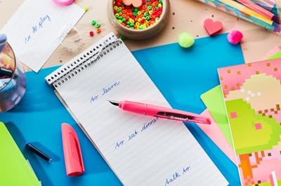 Vulpen stabilo easybuddy m neon geel blister à 1st