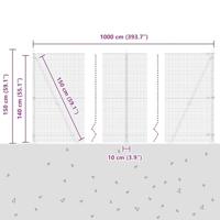 VidaXL Afrasteringspaal grijs 10 x 1,4 m (25 x 25 mm gaas) - thumbnail