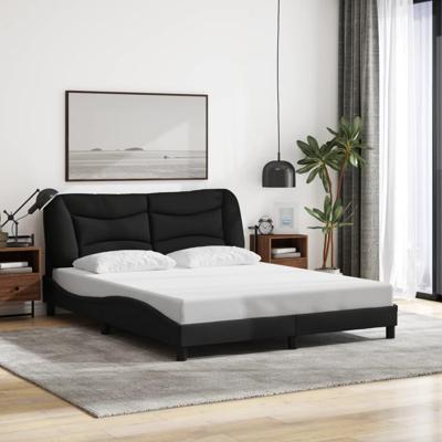 Bedframe zonder matras stof zwart 160x200 cm