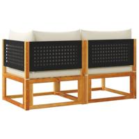 Tuinbank 2-zits met kussens massief acaciahout - thumbnail