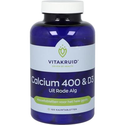 Vitakruid Calcium 400 & D3 uit Rode Alg Kauwtabletten