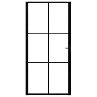 VidaXL Binnendeur 102,5x201,5 cm esg-glas en aluminium zwart