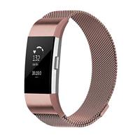By Qubix - Compatible met Fitbit Charge 2 milanese bandje - Maat: Large - Rosé goud - Compatible fitbit bandje - thumbnail