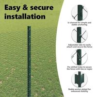 VidaXL Hek met paal groen 1,6 x 25 m staal en pvc - thumbnail