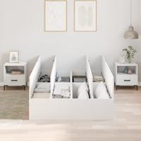 Bedframe met opslag Wit 200 x 120 x 31.5 cm Bewerkt hout - thumbnail