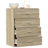 Dressoir 60x39x80 cm bewerkt hout sonoma eikenkleurig - thumbnail
