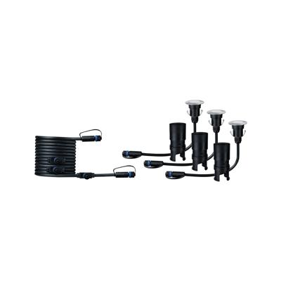 Paulmann 93949 Verlichtingssysteem Plug&Shine LED-buiteninbouwlampen (uitbreidingsset) Set van 3 stuks LED 7.5 W Warmwit Zilver