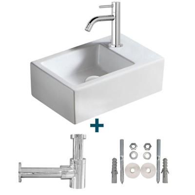 Nemo Spring Sula fonteinset 37x23.5cm zonder overloop inclusief kraan en sifon porselein wit sw10735/sw21230/sw286357/sw290278/sw293043/ Nemo Spring Sula fonteinset 37x23.5cm zonder overloop inclusief kraan en sifon porselein wit sw10735/sw21230/sw286357/sw290278/sw293043/