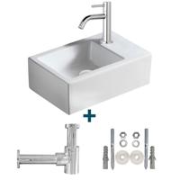 Nemo Spring Sula fonteinset 37x23.5cm zonder overloop inclusief kraan en sifon porselein wit sw10735/sw21230/sw286357/sw290278/sw293043/ - thumbnail