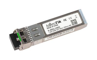 MikroTik S-55DLC80D - 1,25 G, SM, 1550 nm, 80 km SFP-module met dubbele LC-stekker