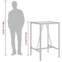 Tuinbartafel 70x70x110 cm poly rattan bruin - thumbnail