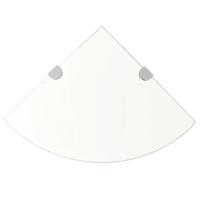 Hoekschap met chromen dragers transparant 35x35 cm glas - thumbnail