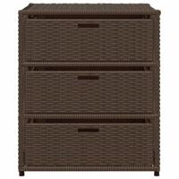 Tuinkast 55x59x69 cm poly rattan bruin - thumbnail