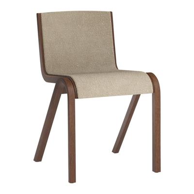 Audo Copenhagen Ready eetkamerstoel rood eiken, gestoffeerd Bouclé 02