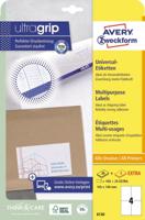Avery Zweckform 6120, Universele etiketten, Ultragrip, wit, 25+5 vel, 4 per vel, 105 x 148 mm - thumbnail