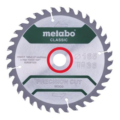 Metabo Accessoires Cirkelzaagblad | "Precision Cut Classic" | 165x20mm | Z36 WZ 15° - 628281000 Metabo Accessoires Cirkelzaagblad | "Precision Cut Classic" | 165x20mm | Z36 WZ 15° - 628281000